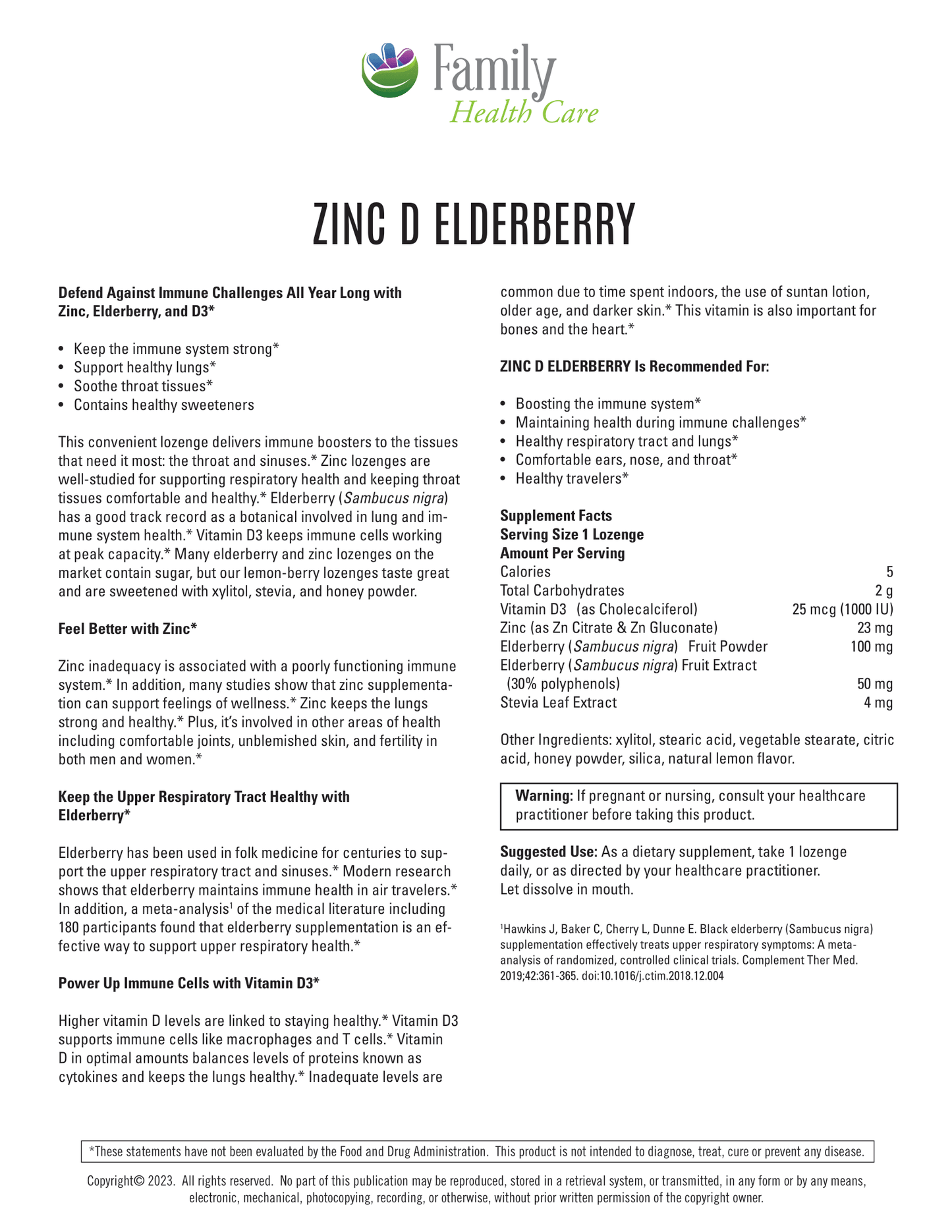 Zinc D Elderberry